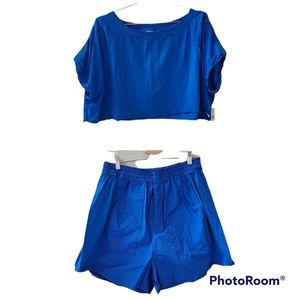 Intimately FREE PEOPLE Blue Perfect Pima Boxer Short Set Size M